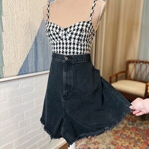 Asos Black Denim Shorts with Distressed Frayed Edge